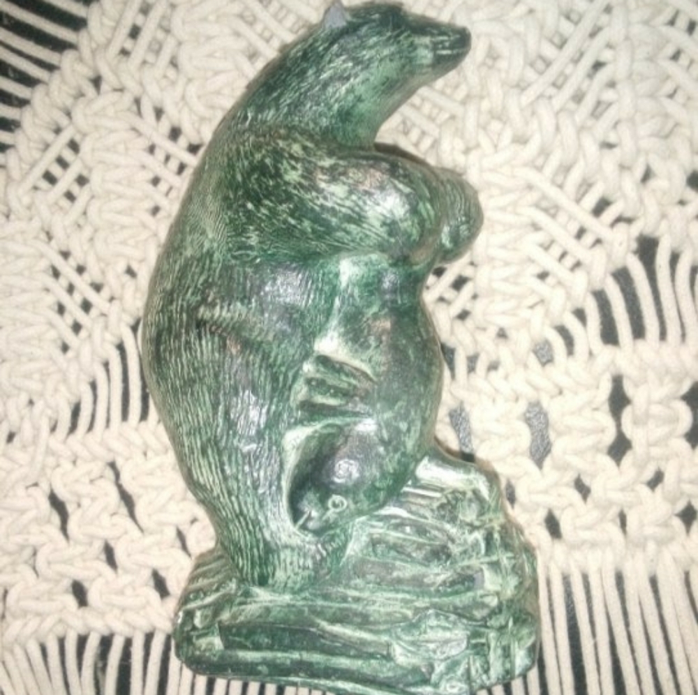 Hand carved Solid Soapstone Bear • Jolin • Made in Canada